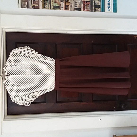 Vintage 70s David Warren 2 piece dress Chocolate ESTATE Size small - Picture 9 of 15